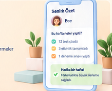 Örnek veli haftalık özet ekranı